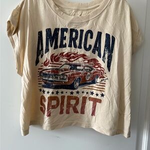 CLEO + WOLF WOMEN'S AMERICAN SPIRIT SHORT SLEEVE GRAPHIC TEE